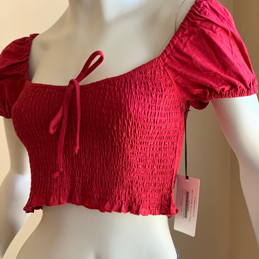 Cotton Candy LA Smocked Crop Top